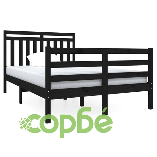рамка за легло черна 120x190 см Small Double дърво масив ➤ топ цена ➤ sorbe.bg