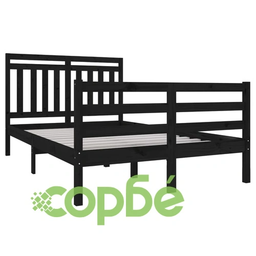рамка за легло черна 120x190 см Small Double дърво масив ➤ топ цена ➤ sorbe.bg