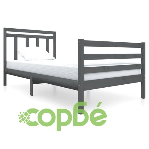 Рамка за легло, сива, масивно дърво, 100х200 см ➤ топ цена ➤ sorbe.bg