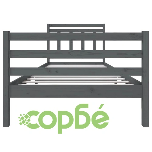 Рамка за легло, сива, масивно дърво, 100х200 см ➤ топ цена ➤ sorbe.bg