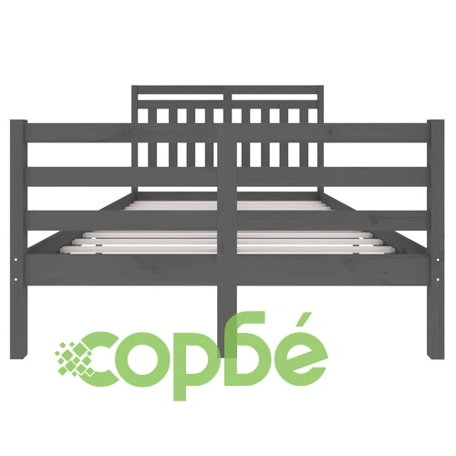 Рамка за легло, сива, масивно дърво, 120х200 см ➤ топ цена ➤ sorbe.bg