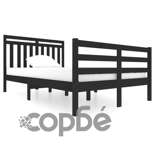 Рамка за легло, черна, масивно дърво, 120х200 см ➤ топ цена ➤ sorbe.bg