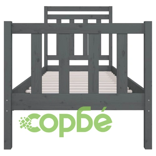 рамка за легло сива 75x190 см Small Single дърво масив ➤ топ цена ➤ sorbe.bg