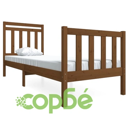 Рамка за легло меденокафява 75x190 см Small Single дърво масив ➤ топ цена ➤ sorbe.bg