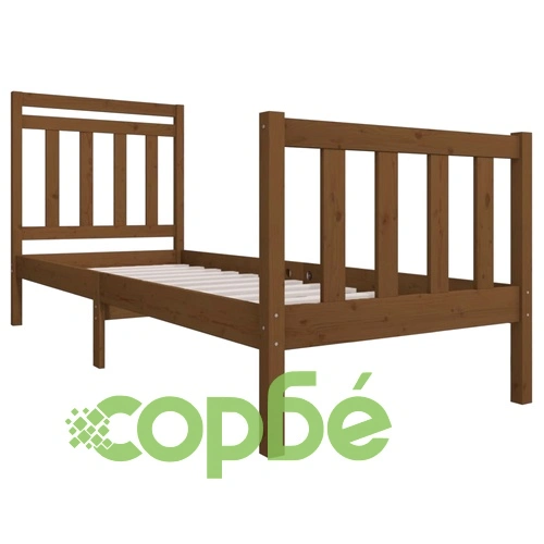 Рамка за легло меденокафява 75x190 см Small Single дърво масив ➤ топ цена ➤ sorbe.bg