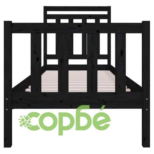 рамка за легло черна 75x190 см Small Single дърво масив ➤ топ цена ➤ sorbe.bg
