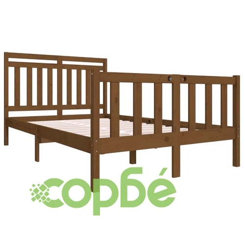 Рамка за легло, меденокафява, масивно дърво, 140х190 см ➤ топ цена ➤ sorbe.bg
