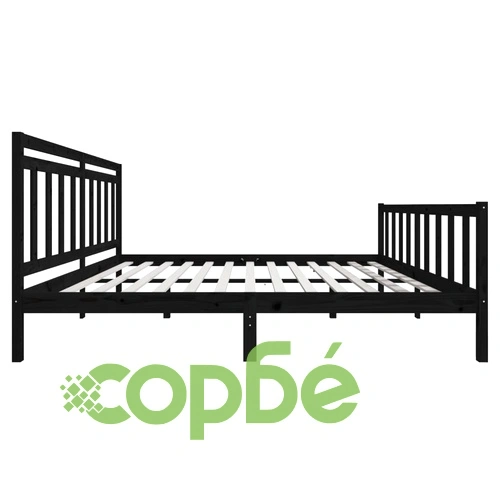 рамка за легло черна 180x200 см Super King дърво масив ➤ топ цена ➤ sorbe.bg