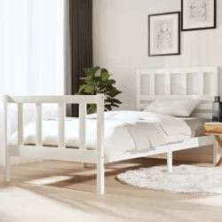 Рамка за легло, бяла, масивно дърво, 90x190 см, 3FT Single