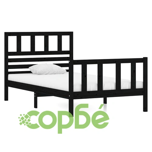 рамка за легло черен 90x190 см Single масивна дървесина ➤ топ цена ➤ sorbe.bg