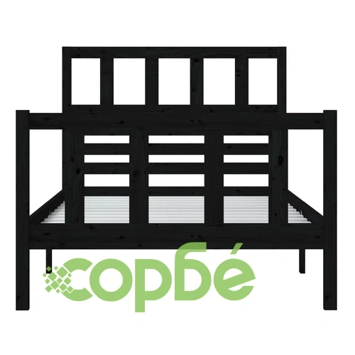 рамка за легло черен 90x190 см Single масивна дървесина ➤ топ цена ➤ sorbe.bg