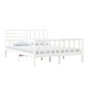 рамка за легло бяло 150x200 см King Size масивно дърво