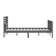 рамка за легло сиво 150x200 см King Size масивно дърво