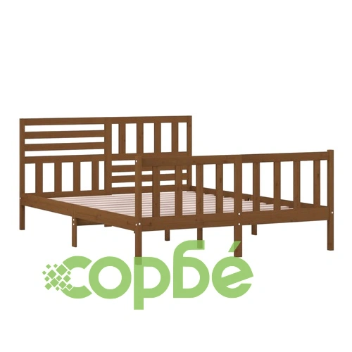 Рамка за легло меденокафяво 150x200 cм King Size дърво масив ➤ топ цена ➤ sorbe.bg