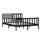 рамка за легло черно 150x200 см King Size масивно дърво