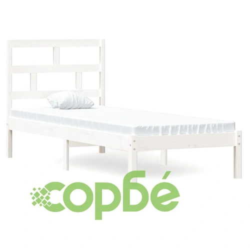 рамка за легло бяла 75x190 см Small Single дърво масив ➤ топ цена ➤ sorbe.bg