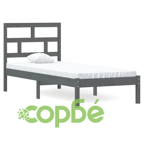 рамка за легло сива 75x190 см Small Single дърво масив ➤ топ цена ➤ sorbe.bg