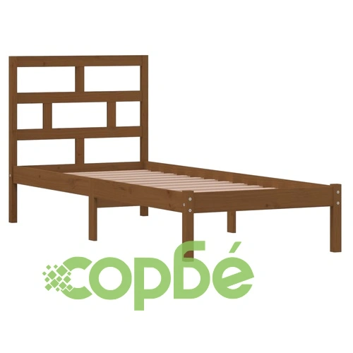 Рамка за легло меденокафява 75x190 см Small Single дърво масив ➤ топ цена ➤ sorbe.bg