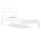 Рамка за легло, бяла, борово дърво масив, 100x200 см