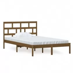 Рамка за легло, меденокафява, борово дърво масив, 120x200 см