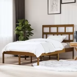 Рамка за легло, меденокафява, борово дърво масив, 120x200 см