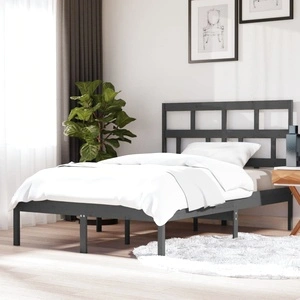 рамка за легло сиво 150x200 см King Size масивно дърво
