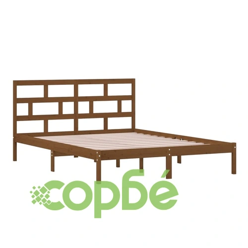 Рамка за легло меденокафяво 150x200 cм King Size дърво масив ➤ топ цена ➤ sorbe.bg