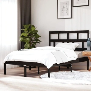 рамка за легло черно 150x200 см King Size масивно дърво
