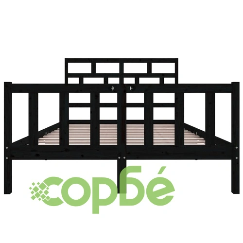 Рамка за легло, черна, бор масив, 120х200 см ➤ топ цена ➤ sorbe.bg