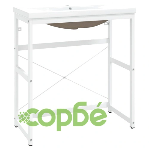 Рамка за мивка за баня с вграден умивалник, бяла, желязна ➤ топ цена ➤ sorbe.bg