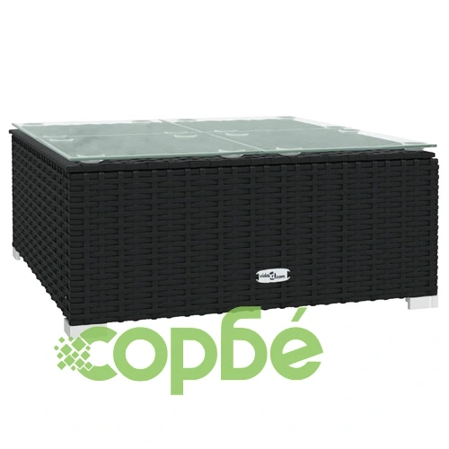 Градински лаундж комплект с възглавници 9 части черен полиратан ➤ топ цена ➤ sorbe.bg