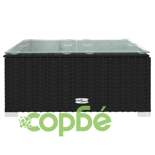 Градински лаундж комплект с възглавници 9 части черен полиратан ➤ топ цена ➤ sorbe.bg