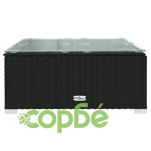 Градински комплект с възглавници 13 части полиратан черен ➤ топ цена ➤ sorbe.bg