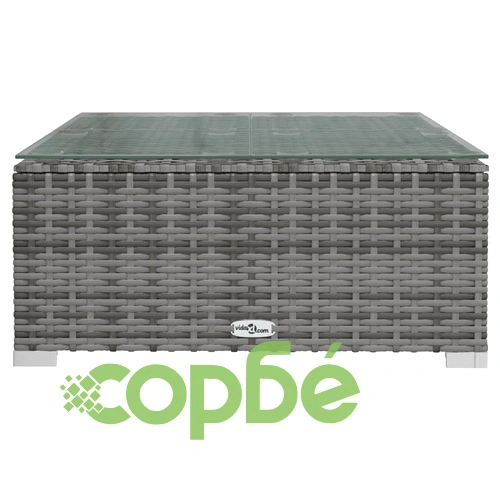 Градински лаундж комплект с възглавници 10 части сив полиратан ➤ топ цена ➤ sorbe.bg