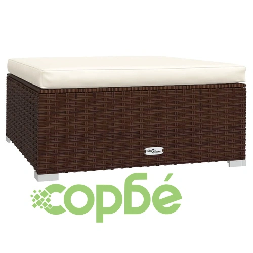 Градински комплект с възглавници 10 части кафяв полиратан ➤ топ цена ➤ sorbe.bg