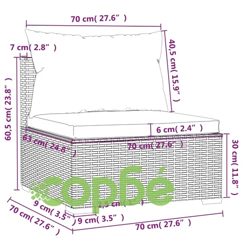 Градински комплект с възглавници 12 части черен полиратан ➤ топ цена ➤ sorbe.bg