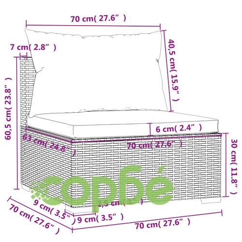 Градински лаундж комплект с възглавници 8 части полиратан кафяв ➤ топ цена ➤ sorbe.bg
