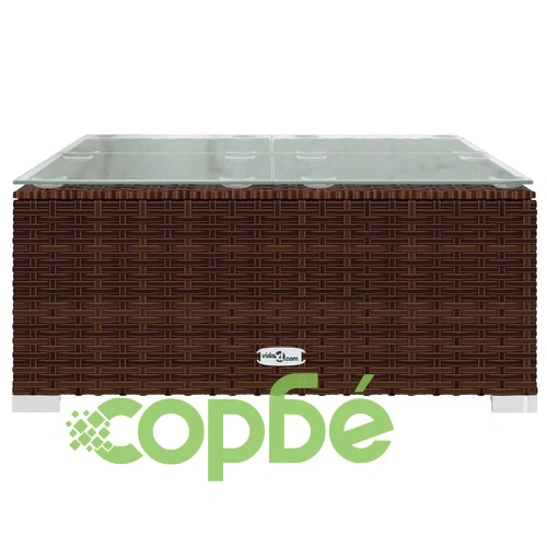 Градински лаундж комплект с възглавници 9 части полиратан кафяв ➤ топ цена ➤ sorbe.bg