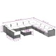 Градински лаундж комплект с възглавници 12 части сив полиратан