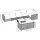Градински лаундж комплект с възглавници 9 части сив полиратан