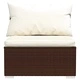 Градински комплект с възглавници 12 части полиратан кафяв