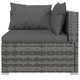 Градински лаундж комплект с възглавници 12 части полиратан сив