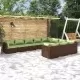 Градински комплект с възглавници 10 части полиратан кафяв