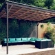 Градински комплект с възглавници, 10 части, полиратан, черен