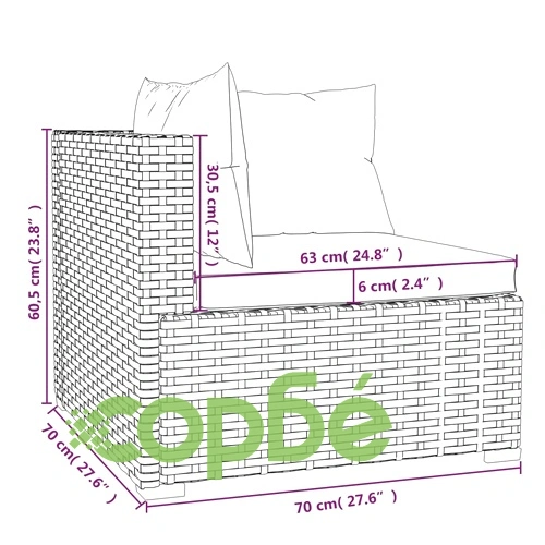 Градински лаундж комплект с възглавници 13 части сив полиратан ➤ топ цена ➤ sorbe.bg
