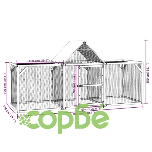 Кокошарник 300x100x150 см импрегниран бор масив ➤ топ цена ➤ sorbe.bg