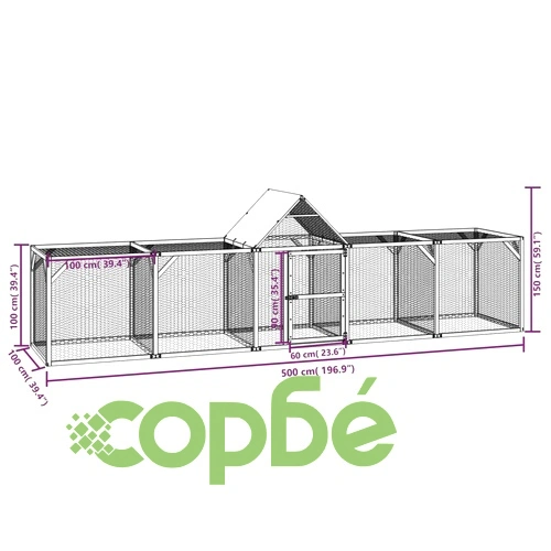 Кокошарник 500x100x150 см импрегниран бор масив ➤ топ цена ➤ sorbe.bg