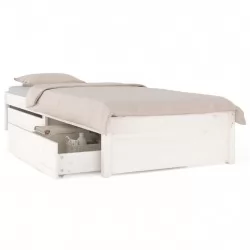 Рамка за легло с чекмеджета, бяла, 90x190 см, 3FT Single