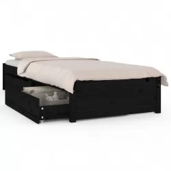 Рамка за легло с чекмеджета черно 90x190 см 3FT Single