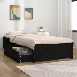 Рамка за легло с чекмеджета черно 90x190 см 3FT Single